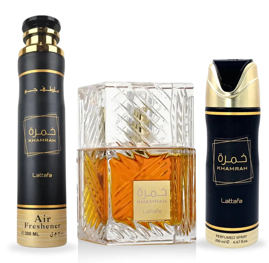 KHAMRAH 100ML+300ML AMBIENTADOR+200ML DEO SPAY UNISEX SET